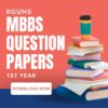 1st Year MBBS Question Papers RGUHS [PDF Download] – Medicoholic