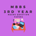 3rd Year MBBS RGUHS Question Papers Download